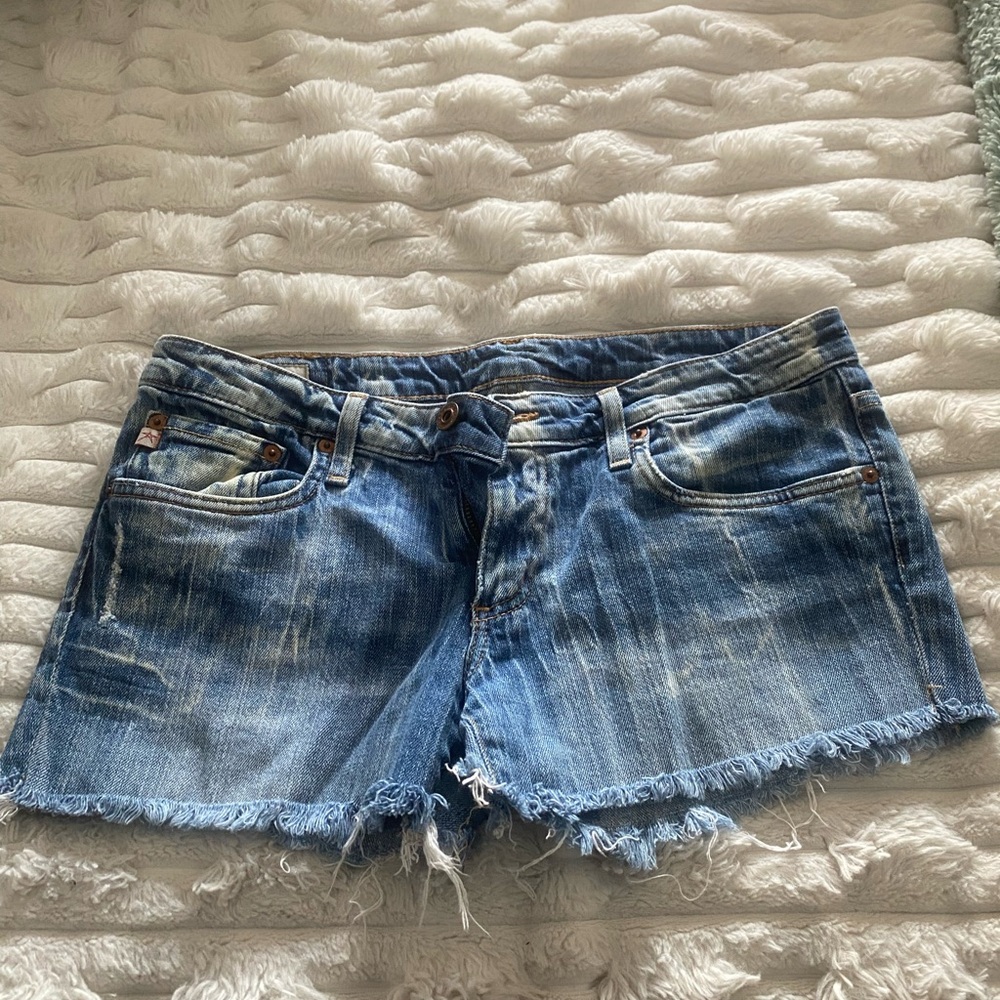 Big Star Distressed Blue Denim Cutoff Shorts